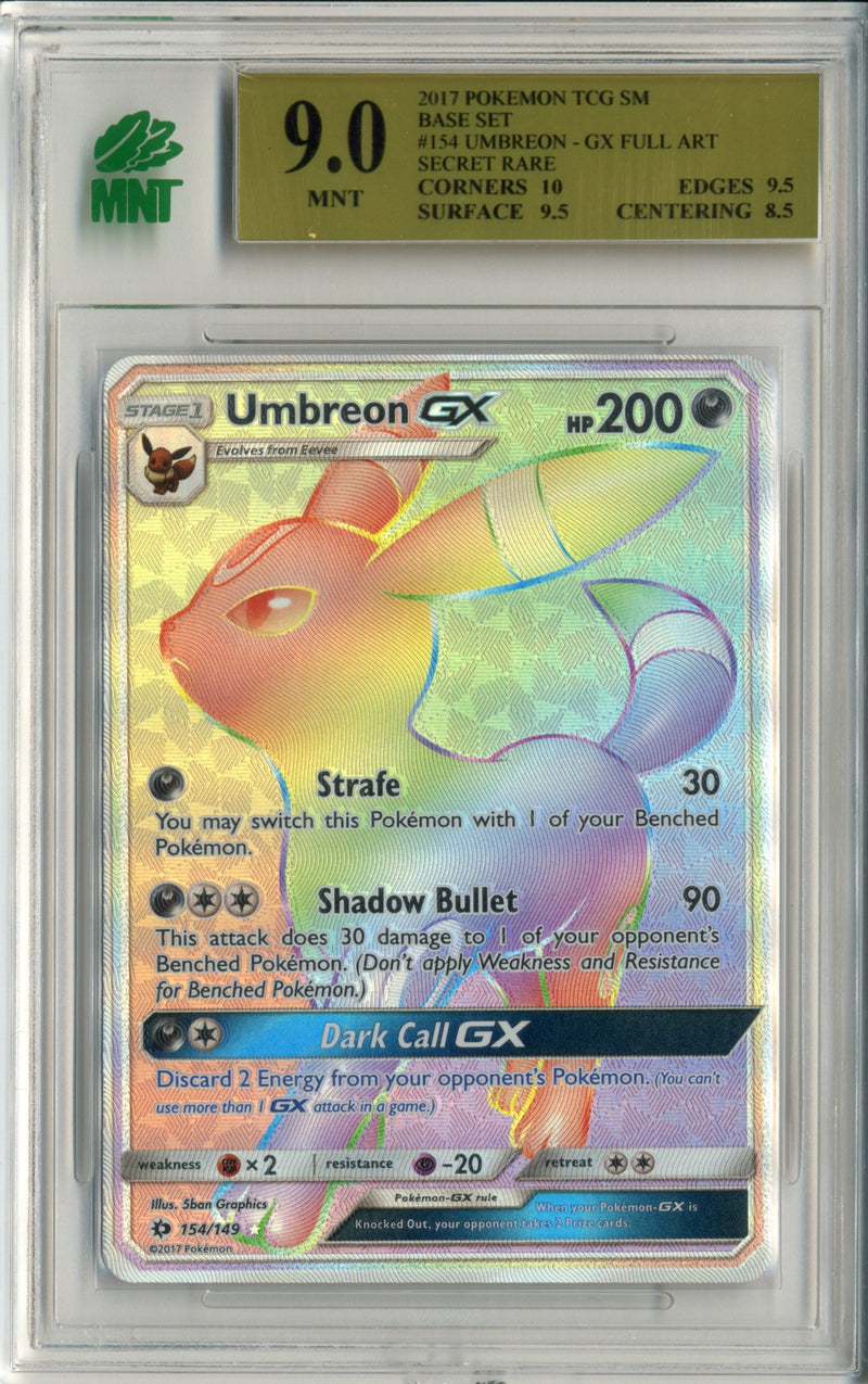 MNT - 9.0 - Umbreon - GX Full Art Secret Rare - Base Set (Sun & Moon) - Destination Retro