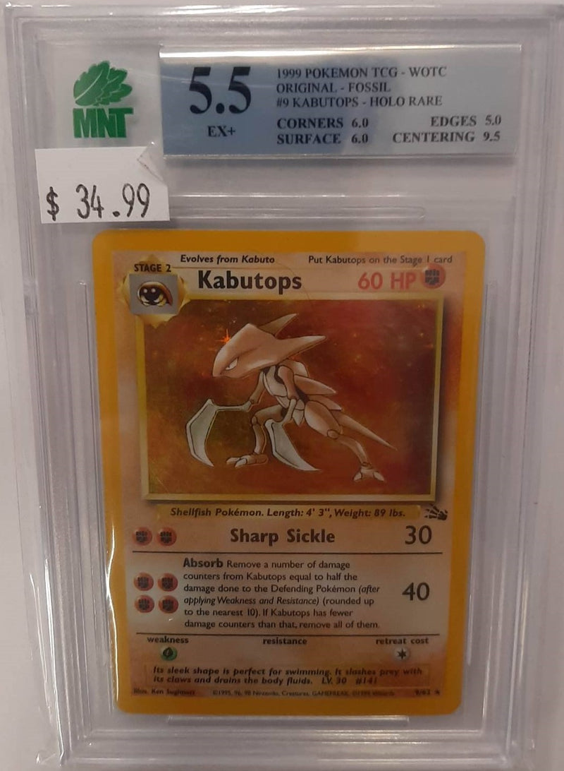 MNT - 5.5 - Kabutops - Holo Rare Fossil - Pokemon TCG  Wizards of the Coast Original Series - Destination Retro