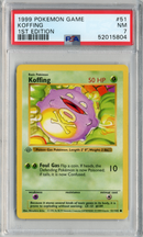 PSA - NM 7 - KOFFING - 1ST EDITION - BASE SET (GREY STAMP) - Destination Retro