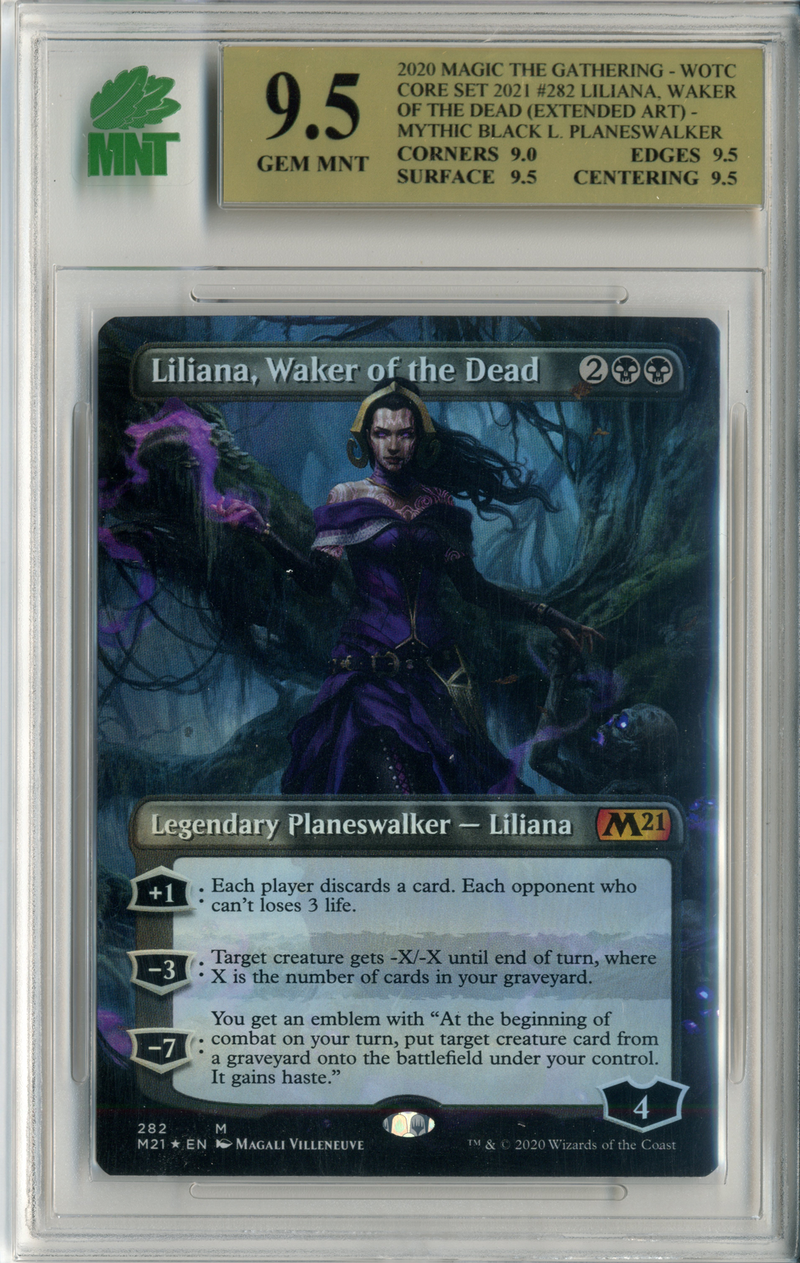 MNT - 9.5 - Liliana, Waker of the Dead (Extended Art) -  Core Set 2021 - Destination Retro