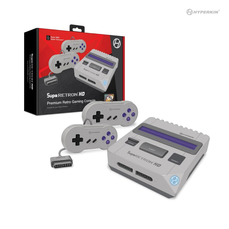 Supa RetroN HD Gaming Console For Super NES®/ Super Famicom™ (Gray, Connects through HDMI and plays SNES/SFC cartridges!) - Hyperkin - Destination Retro