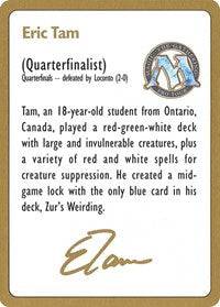 1996 Eric Tam Biography Card [World Championship Decks] - Destination Retro