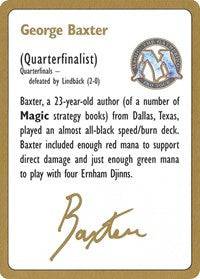 1996 George Baxter Biography Card [World Championship Decks] - Destination Retro