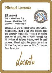 1996 Michael Loconto Biography Card [World Championship Decks] - Destination Retro