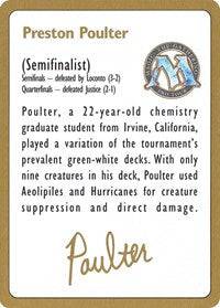 1996 Preston Poulter Biography Card [World Championship Decks] - Destination Retro