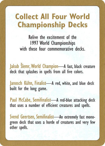 1997 World Championships Ad [World Championship Decks 1997] - Destination Retro