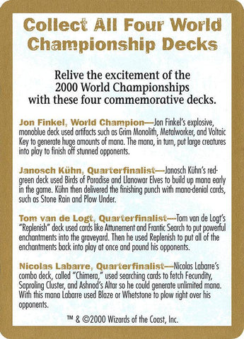 2000 World Championships Ad [World Championship Decks 2000] - Destination Retro