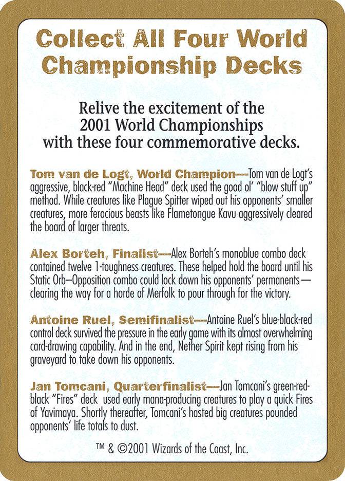 2001 World Championships Ad [World Championship Decks 2001] - Destination Retro