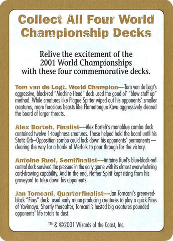 2001 World Championships Ad [World Championship Decks 2001] - Destination Retro