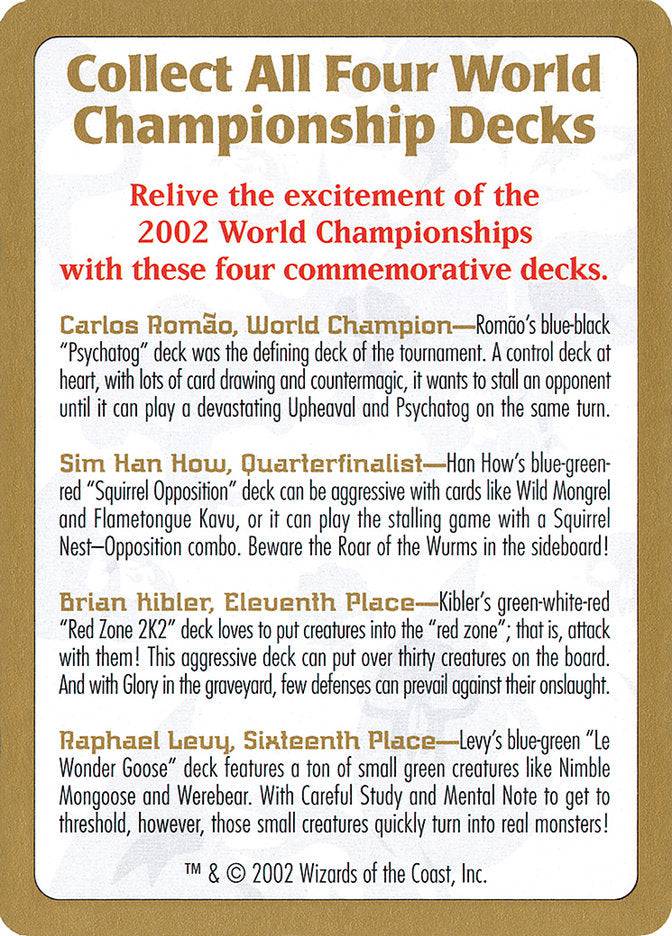 2002 World Championships Ad [World Championship Decks 2002] - Destination Retro