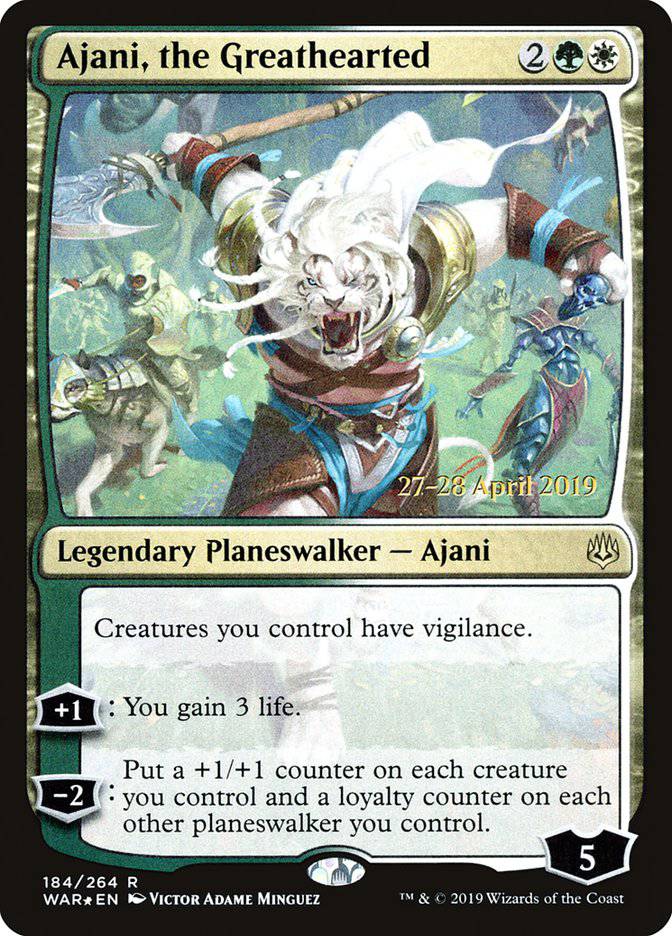 Ajani, the Greathearted  [War of the Spark Prerelease Promos] - Destination Retro