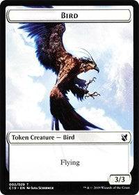 Bird (002) // Sculpture Double-sided Token [Commander 2019 Tokens] - Destination Retro