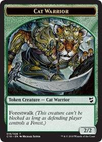 Cat Warrior // Beast (013) Double-sided Token [Commander 2018 Tokens] - Destination Retro