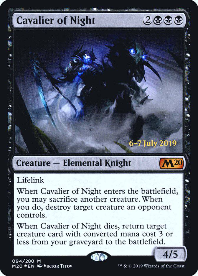 Cavalier of Night  [Core Set 2020 Prerelease Promos] - Destination Retro
