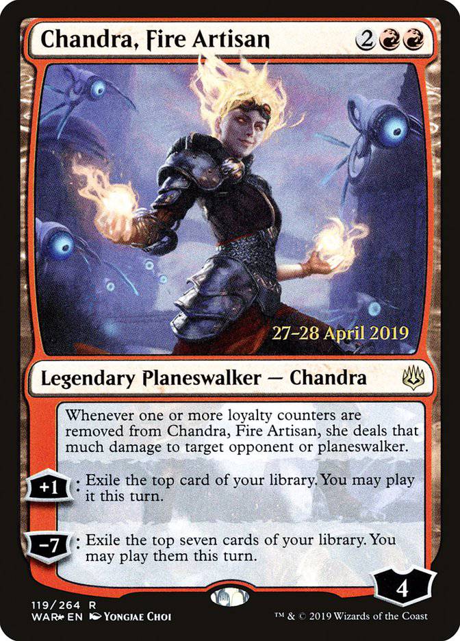 Chandra, Fire Artisan  [War of the Spark Prerelease Promos] - Destination Retro