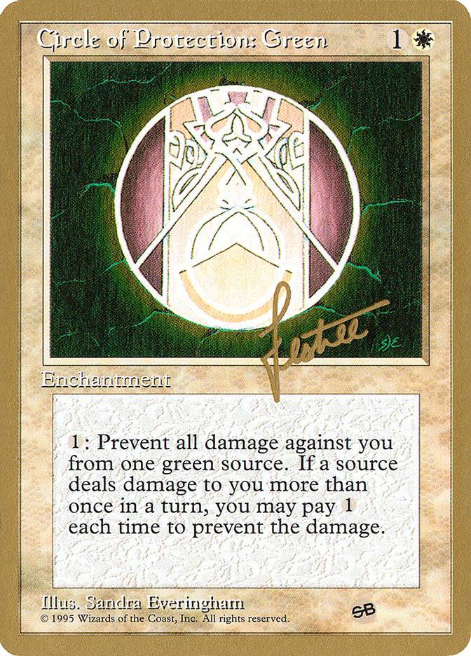 Circle of Protection: Green (Bertrand Lestree) (SB) (4ED) [Pro Tour Collector Set] - Destination Retro