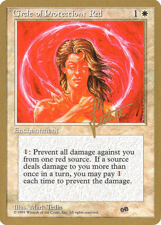 Circle of Protection: Red (Bertrand Lestree) (SB) (4ED) [Pro Tour Collector Set] - Destination Retro