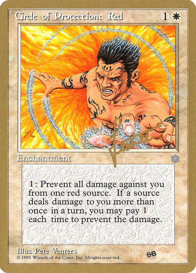 Circle of Protection: Red (Bertrand Lestree) (SB) (ICE) [Pro Tour Collector Set] - Destination Retro