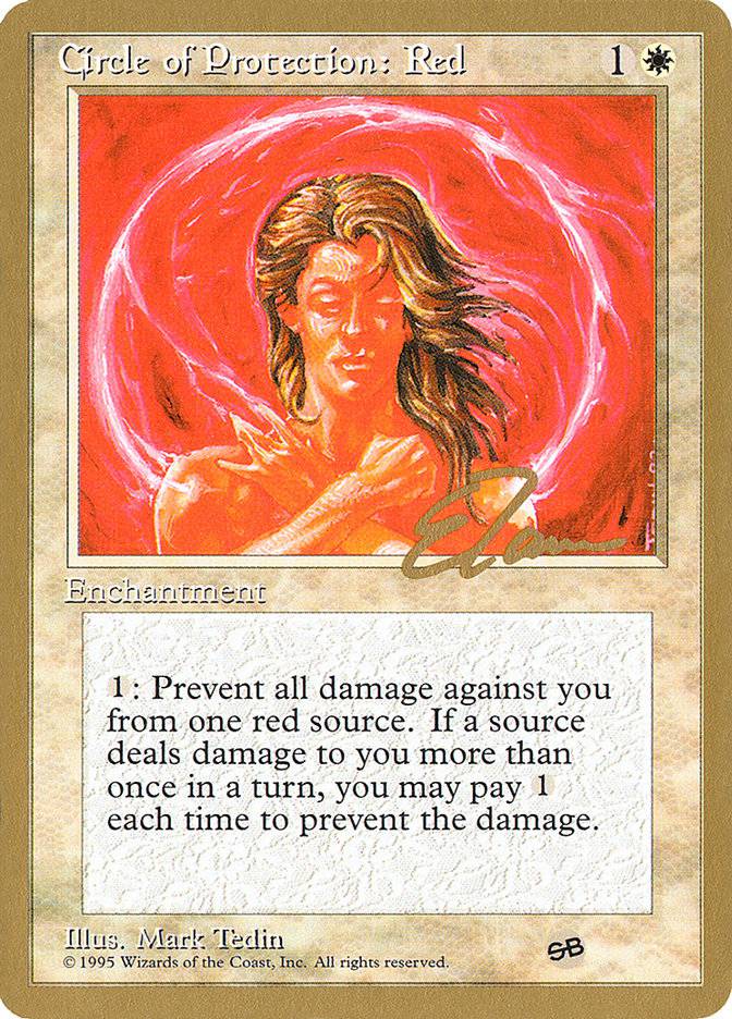 Circle of Protection: Red (Eric Tam) (SB) [Pro Tour Collector Set] - Destination Retro