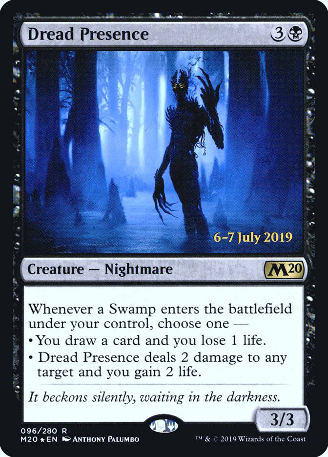Dread Presence  [Core Set 2020 Prerelease Promos] - Destination Retro