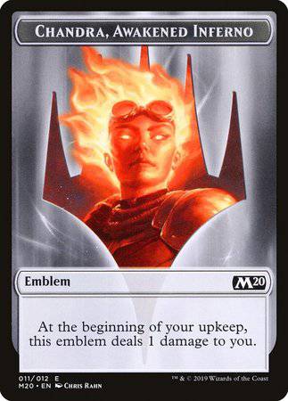 Emblem - Chandra, Awakened Inferno [Core Set 2020 Tokens] - Destination Retro