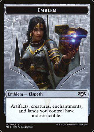 Emblem - Elspeth, Knight-Errant [Mythic Edition Tokens] - Destination Retro