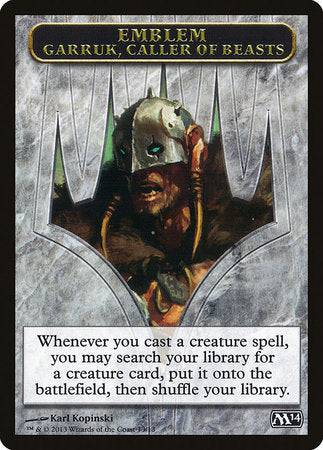 Emblem - Garruk, Caller of Beasts [Magic 2014 Tokens] - Destination Retro