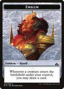 Emblem - Huatli [Rivals of Ixalan Tokens] - Destination Retro