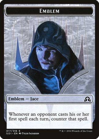 Emblem - Jace, Unraveler of Secrets [Shadows over Innistrad Tokens] - Destination Retro