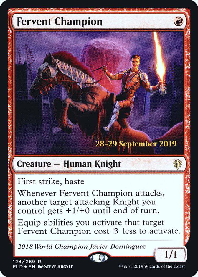 Fervent Champion  [Throne of Eldraine Prerelease Promos] - Destination Retro