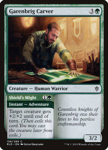 Garenbrig Carver // Shield's Might [Throne of Eldraine] - Destination Retro