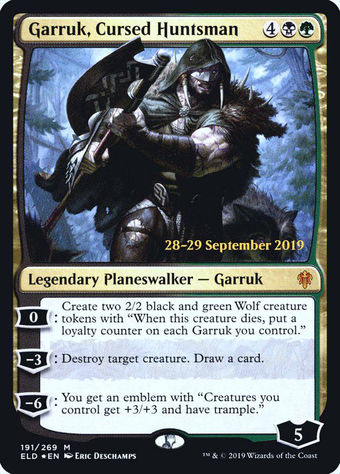 Garruk, Cursed Huntsman  [Throne of Eldraine Prerelease Promos] - Destination Retro