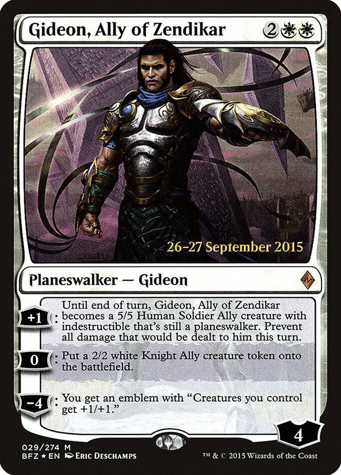 Gideon, Ally of Zendikar  [Battle for Zendikar Prerelease Promos] - Destination Retro