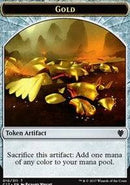 Gold (010) // Cat Dragon (009) Double-sided Token [Commander 2017 Tokens] - Destination Retro