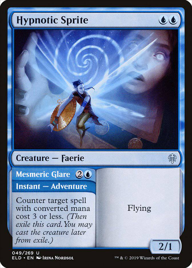 Hypnotic Sprite // Mesmeric Glare [Throne of Eldraine] - Destination Retro