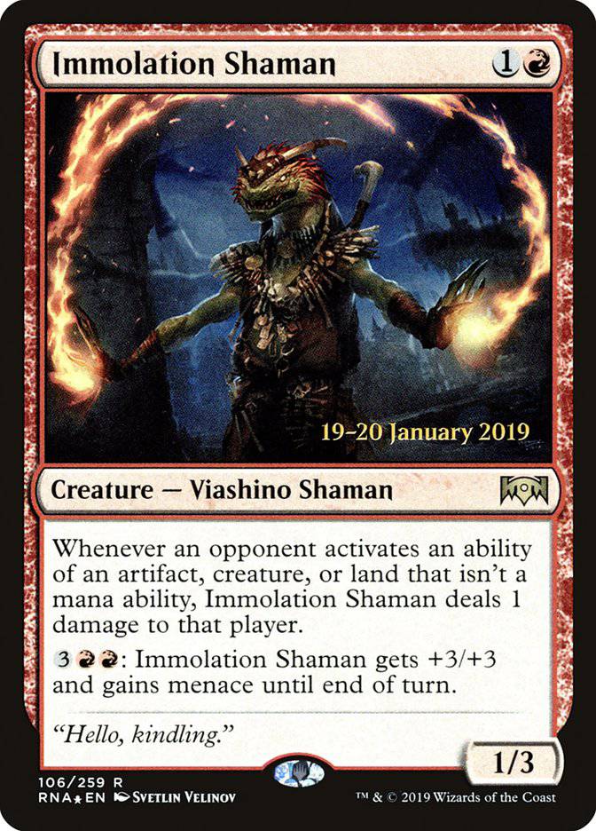 Immolation Shaman [Ravnica Allegiance Prerelease Promos] - Destination Retro