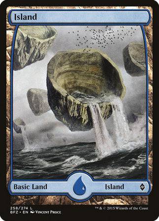 Island (258) - Full Art [Battle for Zendikar] - Destination Retro