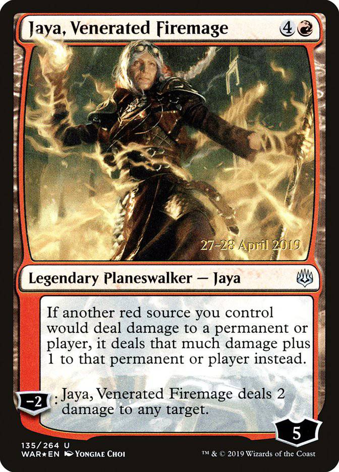Jaya, Venerated Firemage  [War of the Spark Prerelease Promos] - Destination Retro
