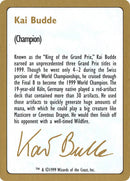 Kai Budde Bio [World Championship Decks 1999] - Destination Retro