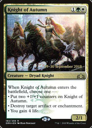 Knight of Autumn [Guilds of Ravnica Promos] - Destination Retro