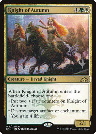 Knight of Autumn [Guilds of Ravnica Promos] - Destination Retro