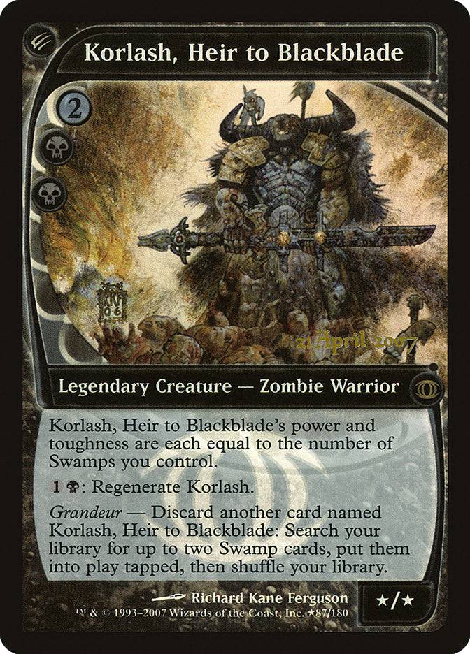 Korlash, Heir to Blackblade [Future Sight Promos] - Destination Retro