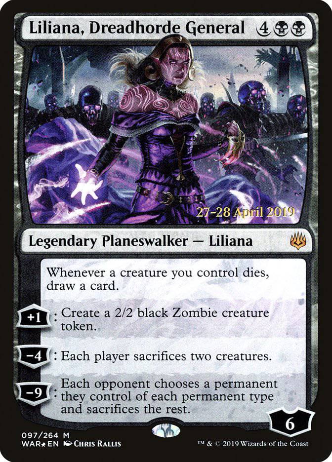 Liliana, Dreadhorde General  [War of the Spark Prerelease Promos] - Destination Retro