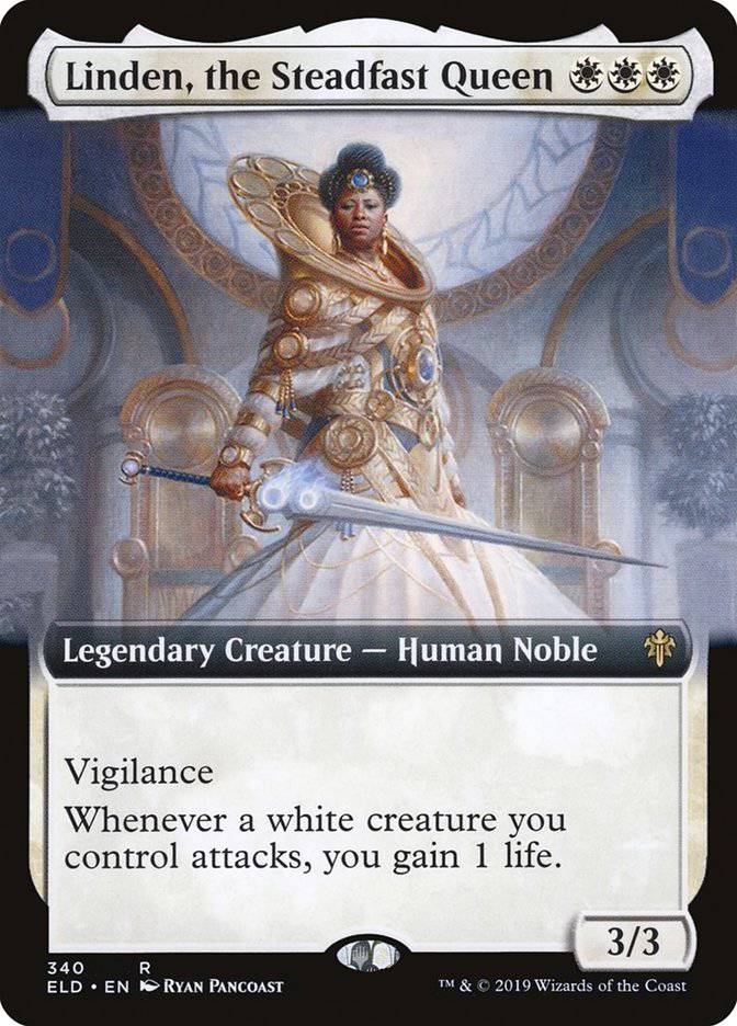 Linden, the Steadfast Queen (Extended Art) [Throne of Eldraine] - Destination Retro
