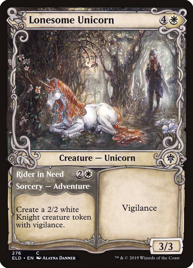 Lonesome Unicorn // Rider in Need (Showcase) [Throne of Eldraine] - Destination Retro