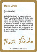 Matt Linde Bio [World Championship Decks 1999] - Destination Retro