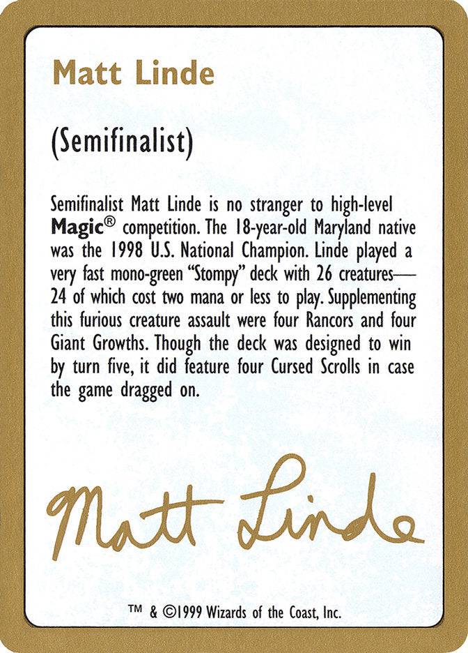 Matt Linde Bio [World Championship Decks 1999] - Destination Retro