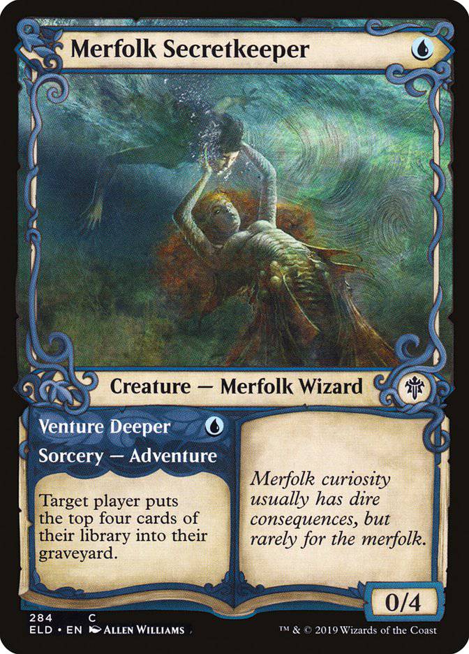 Merfolk Secretkeeper // Venture Deeper (Showcase) [Throne of Eldraine] - Destination Retro
