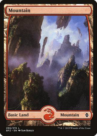 Mountain (266) - Full Art [Battle for Zendikar] - Destination Retro