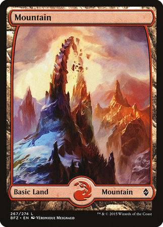 Mountain (267) - Full Art [Battle for Zendikar] - Destination Retro